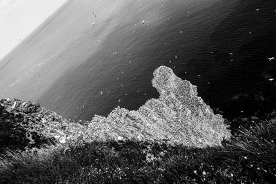 High angle view of sea shore