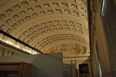 Low angle view of ornate ceiling in building