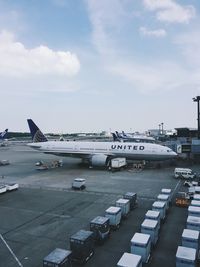 Airplane on airport runway