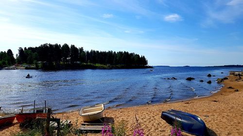 Scenic view of beach against sky