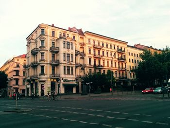 Street in city against sky