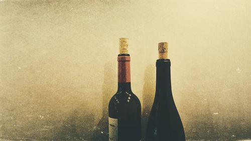 Close-up of beer bottles