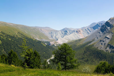 Scenic view of landscape against clear sky