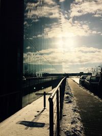 View of river at sunset