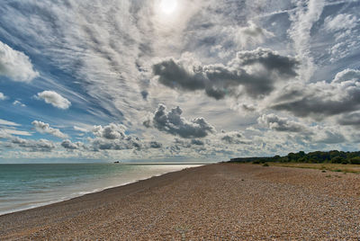 Scenic view of beach against sky