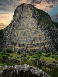 Chon buri, thailand - october 2020 - photos of pattaya buddha mountain.