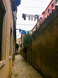 Narrow alley amidst buildings in city