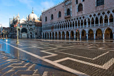 St marks cathedral and doges palace against blue sky