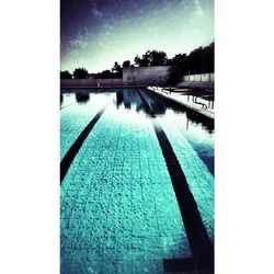 Reflection of buildings in water