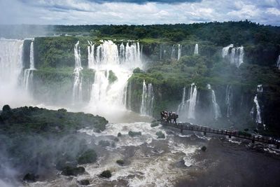 Scenic view of waterfall