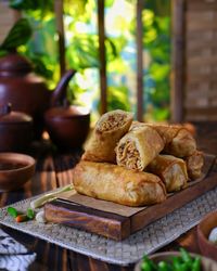 Close-up of food on table