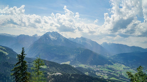 Scenic view of mountains against sky