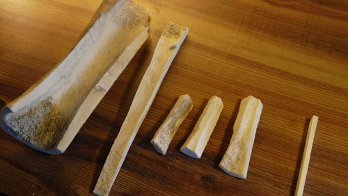 High angle view of food on cutting board