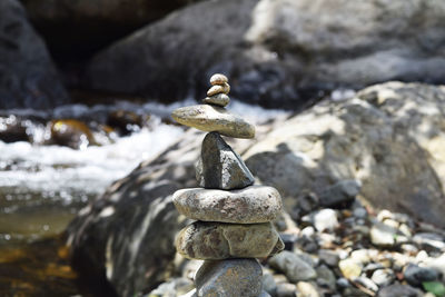 Close-up of stack of rock