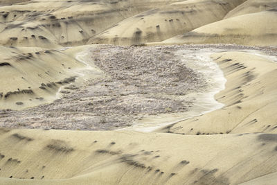 High angle view of sand dune