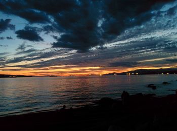 Scenic view of sea at sunset