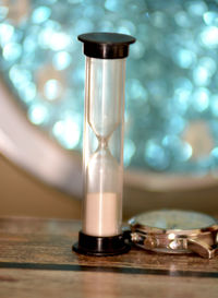 Close-up of wine glass on table