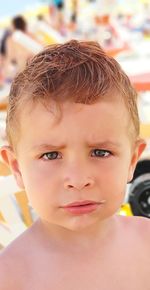 Close-up portrait of cute boy