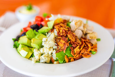 Close-up of meal served in plate