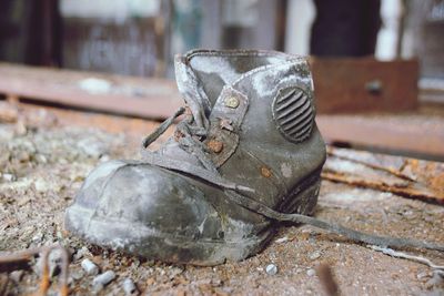 Close-up of abandoned shoes