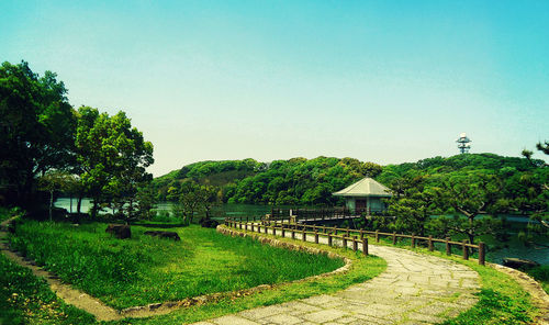 Park against clear sky