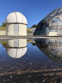 Reflection of buildings in water