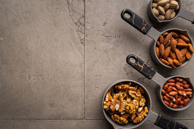 High angle view of food on table