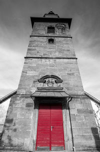 Low angle view of old building against sky