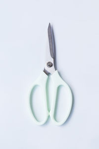 High angle view of objects over white background