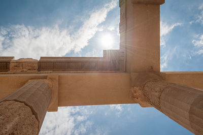 Remains of a doric temple of athena lindia, in lindos, dating about 300 bc. greek island of rhodes. 