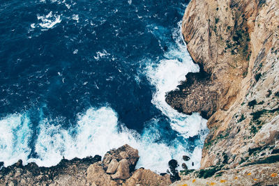 Rock formation in sea