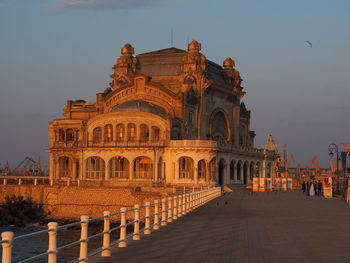 View of historical building at dusk