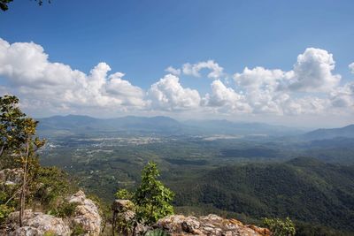 High angle view of landscape against sky