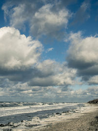 Scenic view of beach against sky