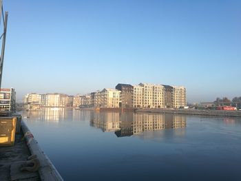 Reflection of buildings in water