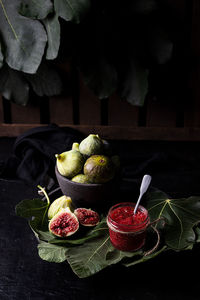 Close-up of fruits growing on table