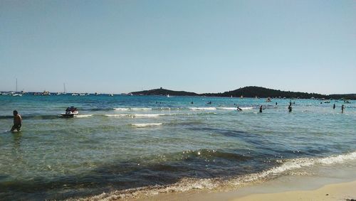 Tourists on beach