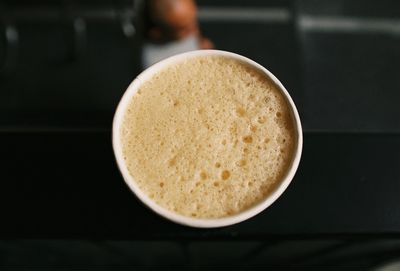 High angle view of coffee on table