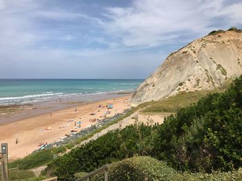 Scenic view of beach against sky