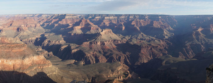 Scenic view of canyon against sky