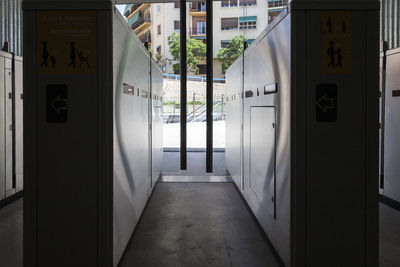 Closed door of building