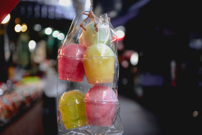 Close-up of drink in glass on table