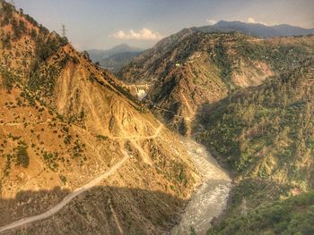 Scenic view of mountains against sky