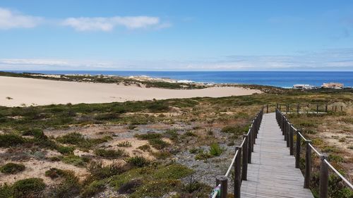 Scenic view of beach against sky