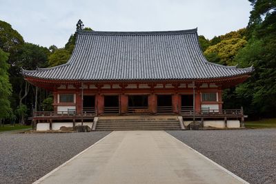 Exterior of temple against sky