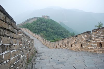 View of fort against mountain range