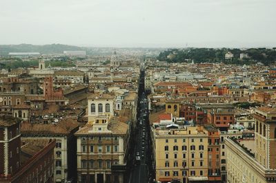 High angle shot of townscape against sky