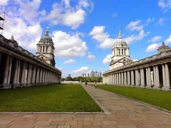 View of historic building against cloudy sky