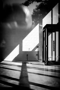 Black and white shadows in empty building 