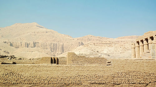 View of castle on mountain against sky